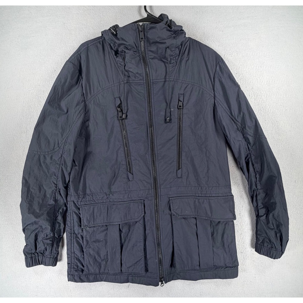 Cerruti 1881 Men's Medium EU 50 Black Hooded Utility Field Jacket Technical Coat